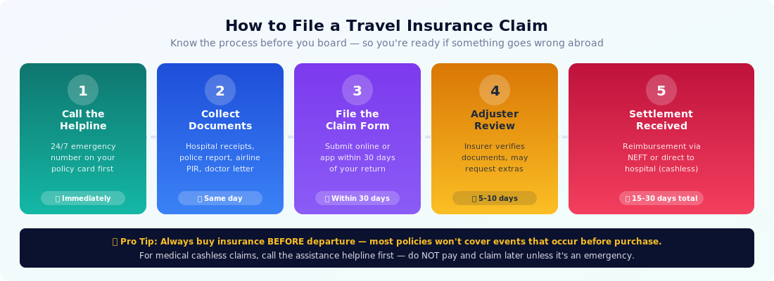 How to File a Travel Insurance Claim in India — 5-Step Process